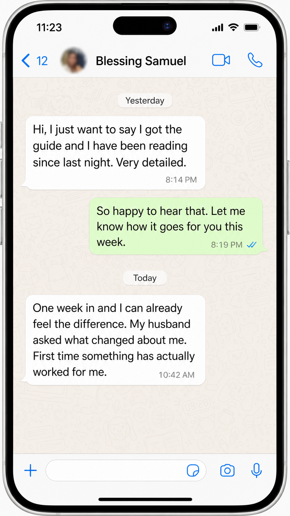 WhatsApp message from a buyer